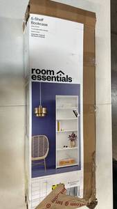 lot 2012 image: Room Essentials 5-Shelf White Bookcase
