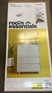 lot 2016 image: Room Essentials 4-Drawer Dresser White Finish