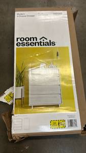 lot 2017 image: Room Essentials Modern 4-Drawer Dresser - White Finish