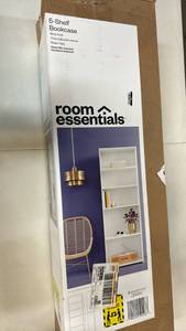 lot 2020 image: Room Essentials 5-Shelf White Bookcase
