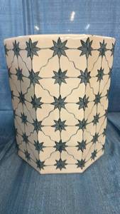 lot 2023 image: Threshold Studio McGee Ceramic Accent Table with Tiled Star Pattern