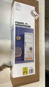 lot 2028 image: Room Essentials 5-Shelf White Bookcase