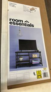 lot 2032 image: Room Essentials Adjustable Storage TV Stand with Shelving
