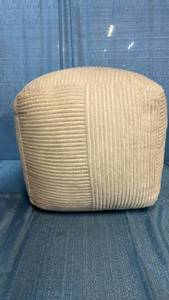 lot 2035 image: Corduroy Square Ottoman Footstool