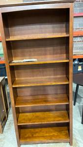 lot 3004 image: Wooden Open Bookshelf with Five Adjustable Shelves