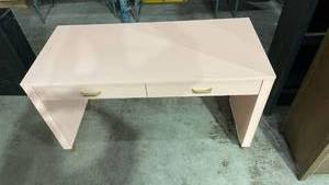 lot 3007 image: Pink Desk with Gold Handles