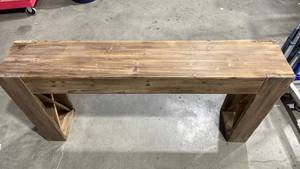 lot 3008 image: Rustic Wood Side Table