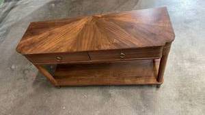 lot 3010 image: Threshold Studio McGee Nephi Walnut Console Table with Storage