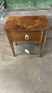 lot 3017 image: Threshold Studio McGee Wood Accent Table with Single Drawer