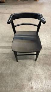 lot 3024 image: Black Wooden Dining Chair with Curved Backrest