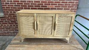 lot 8003 image: Raphael 3 Door Cabinet with Cane Webbing Doors