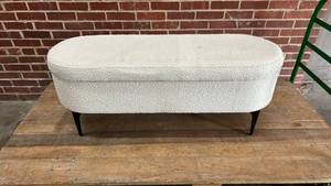lot 8016 image: Mid Century Modern Upholstered Storage Bench