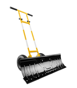 lot 110 image: Galvanized Blade 2-Wheel Snow Pusher w Adjustable Handle - 36in - Retail $100