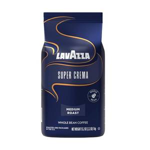 lot 6169 image: Lavazza Super Crema Whole Bean Coffee, Medium Espresso Roast, Arabica and Robusta Blend, 2.2 lb Bag. BB June 2024