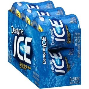 lot 6196 image: Dentyne Ice Peppermint Sugar-Free Chewing Gum, 6 Bottles of 60 Pieces (360 Total Pieces) BB November 2024