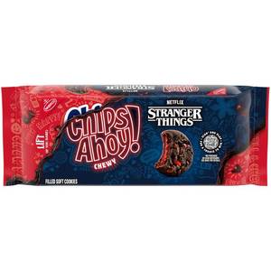 lot 6209 image: Lot of 3 CHIPS AHOY Stranger Things Chewy Chocolatey Strawberry-Flavored Filled Soft Cookies, Limited Edition, 9.9 oz. BB November 2025. Taste Tested By Staff and Numerous Bidders