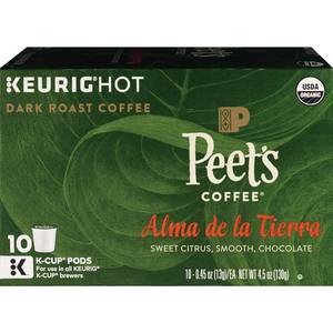 lot 6221 image: Lot of 7 Peets Coffee Keurig Hot Alma de la Tierra Dark Roast Coffee K-Cup Pods, 10 ct. BB January 2026. 70 Total Pods