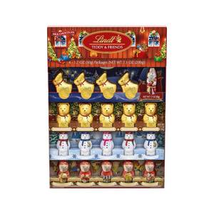 lot 6284 image: Lot of 2 Lindt TEDDY &amp FRIENDS Holiday Milk Chocolate Candy, 7.1 oz. 4-pack BB 52024 - Stored in Climate Controlled Office - Taste Tested