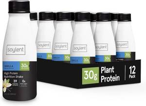 lot 6300 image: Lot of 3 Soylent Complete Protein Shake, PUMPKIN SPICE, 30g Protein, Vegan, Dairy Free and 0g Sugar, Ready to Drink Protein Drinks, 11oz (12 Per Case, 36 Total) BB JULY 2025