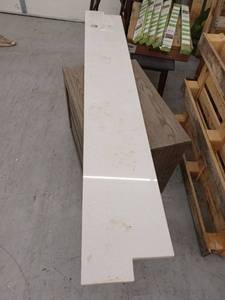 lot 23 image: Custom Marble Slab, Frost White
