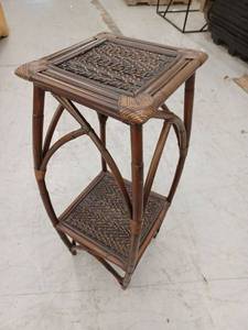 lot 24 image: 2 Tier Decorative Pedestal Plant Stand