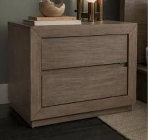 lot 28 image: Abbyson Resto Weathered Gray 2 Drawer Nightstand