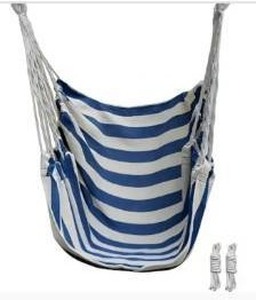 lot 14802 image: Hanging Hammock Chair, Black and White