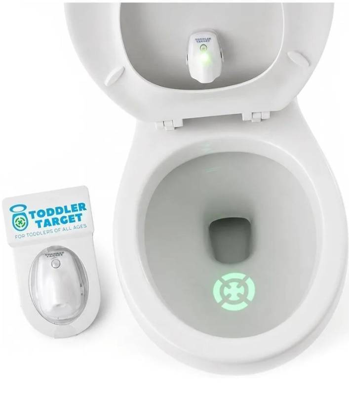 lot 46199 image: Adjustable Potty Toilet Target with Motion Sensor, Bullseye Illumination, and Nightlight, Precision Training - Ideal for Boys Potty Training - Retail $35
