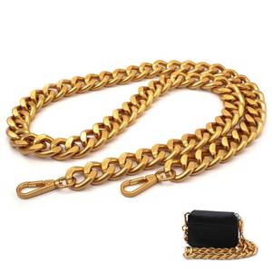 lot 46454 image: 42 Substantial Big Metal Cross-Body Chain Purse Strap Replacement for Mini Wallet, Waist Pack, Chest Bag (Antique Gold,Small) - Retail $18