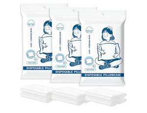 lot 46455 image: 1 Pcs Disposable Pillowcases, 32x20 Inch Single Use Non Woven Travel Pillow Case & Pillow Covers, Individually Wrapped for Business Trips Hotels Bedding Supplies - Retail $7