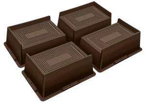 lot 46463 image: Bed Risers 3 Inch Heavy Duty, Oversized Couch Risers, Extra Wide Furniture Risers for Sofa Table Desk Headboard Chair Lifting, Rectangle Riser Blocks Support 6000 lbs(4 Pack Brown) - Retail $25