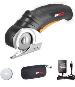 lot 46507 image: Worx Zipsnip Cordless Electric Scissors, Rechargeable Cardboard Box Cutter, 4V Powerful Fabric Scissors with 2 Safety Blades & Storage Bag. MISSING POWER CABLE. - Retail $37