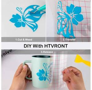 lot 46513 image: Permanent Vinyl - 12 x65FT Glossy Permanent Adhesive Vinyl Roll Compatible with Cricut Cutting Machine, Silhouette Cameo & Other Cutters - Party & Home Decoration, Sticker, Light Blue. - Retail $26