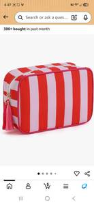 lot 46518 image: Makeup Bag Travel Cosmetic Bag Organizer Tassel Toiletry Bag Large Canvas Zipper Pouch Mahjong Tile Bag - Retail $13