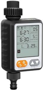 lot 46530 image: Sprinkler Timer for Garden Hose, 10 Programmable Water Timer with with Auto Rain Delay, IP54 Waterproof 3.3 Large LCD Drip Irrigation System Timers for Plant, Yard, Lawns, Outdoor - Retail $17