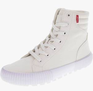 lot 46535 image: Levis Olivia CVS Canvas Hightop Fashion Sneaker Shoe, White Mono, 8.5 Women - Retail $60