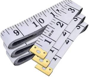 lot 46544 image: 3-Pack Tape Measure Body Double Scale Soft Measuring Tape 60inch (150cm), Flexible Sewing Cloth Craft Fabric Ruler for Body Measurements & Weight Loss, Accurate & Easy to Read Large Clearly Numbers - Retail $9