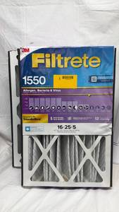 lot 6 image: 3M Filtrete 1550 Air Filters 16x25x5 HVAC Allergen Bacteria Virus Protection��2 Pack
