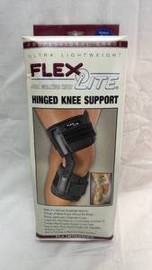 lot 64 image: FLA Orthopedics Flex Lite Hinged Knee Support Medium Black