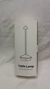 lot 69 image: Brushed Gold-Tone Cordless LED Table Lamps Set of 2