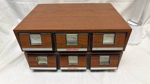 lot 70 image: 2 Addn Stac 6-Drawer Cassette Tape Storage Cabinets with Cassettes