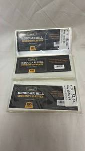 lot 91 image: Cardboard Gold Regular Bill Currency Sleeves 100-Count (3 Packs)