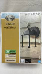 lot 96 image: Hampton Bay Exterior LED Wall Lantern Black Finish