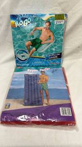 lot 104 image: Bestway H2O Go Flip-Pillow Lounge and Sunco Rayon Surfer Inflatable Float Bundle