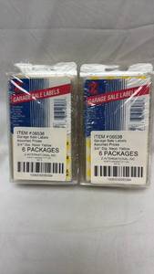 lot 124 image: Z-International Garage Sale Labels Neon Yellow 34 Inch Self-Adhesive Price Stickers 2 Boxes 12 Packages