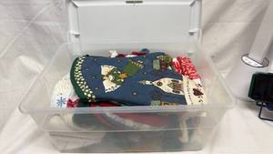 lot 127 image: Christmas Holiday Kitchen Towels and Crochet Topper Collection