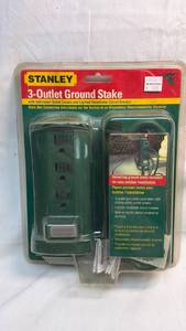 lot 156 image: Stanley 3-Outlet Outdoor Ground Stake with Circuit Breaker