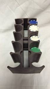 lot 213 image: Poker Chip Rack Set with Some Chips