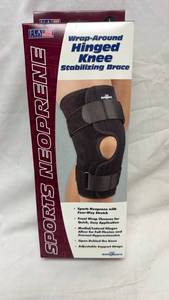 lot 214 image: FLA Orthopedics Safe Sport Wrap-Around Hinged Knee Stabilizing Brace Large Black