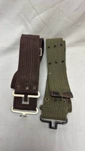 lot 223 image: Military Canvas Web Belts Lot of 2
